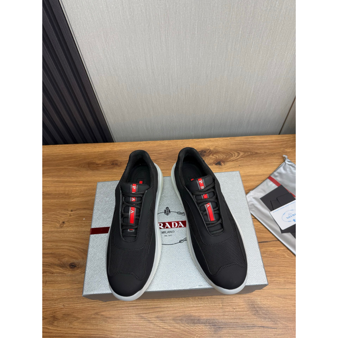 Tênis Prada America's Cup em Camurça Preta