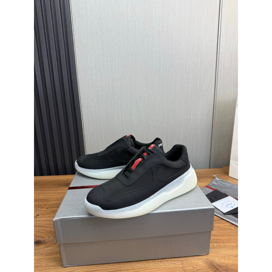 Tênis Prada America's Cup em Camurça Preta