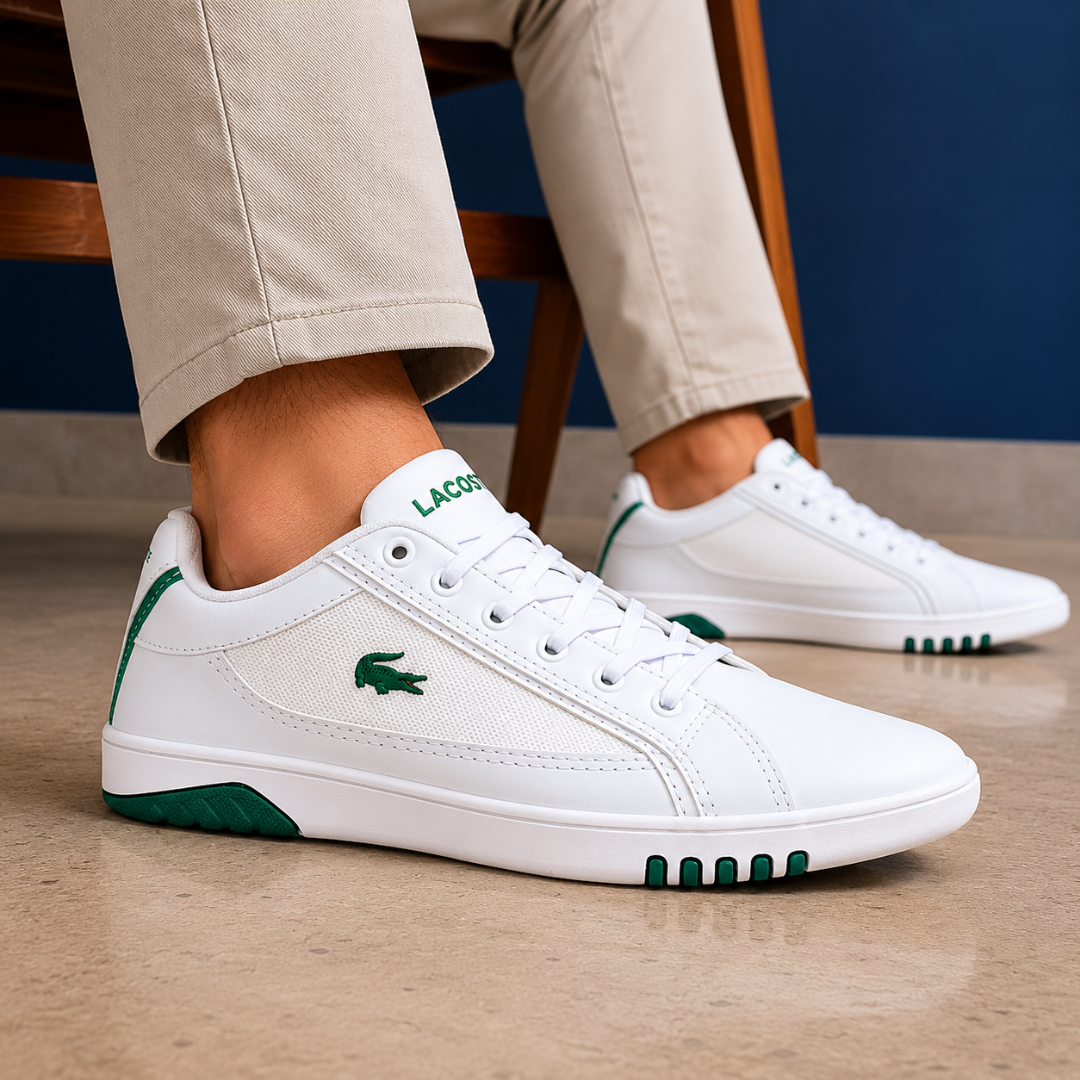 Tênis Casual Masculino Vegas Lacoste Branco e Verde