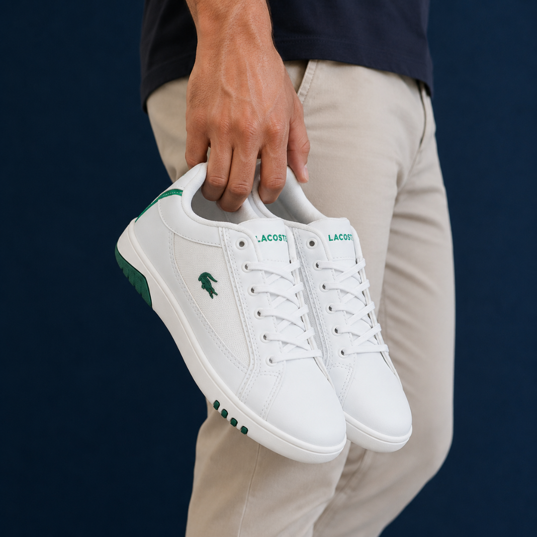 Tênis Casual Masculino Vegas Lacoste Branco e Verde