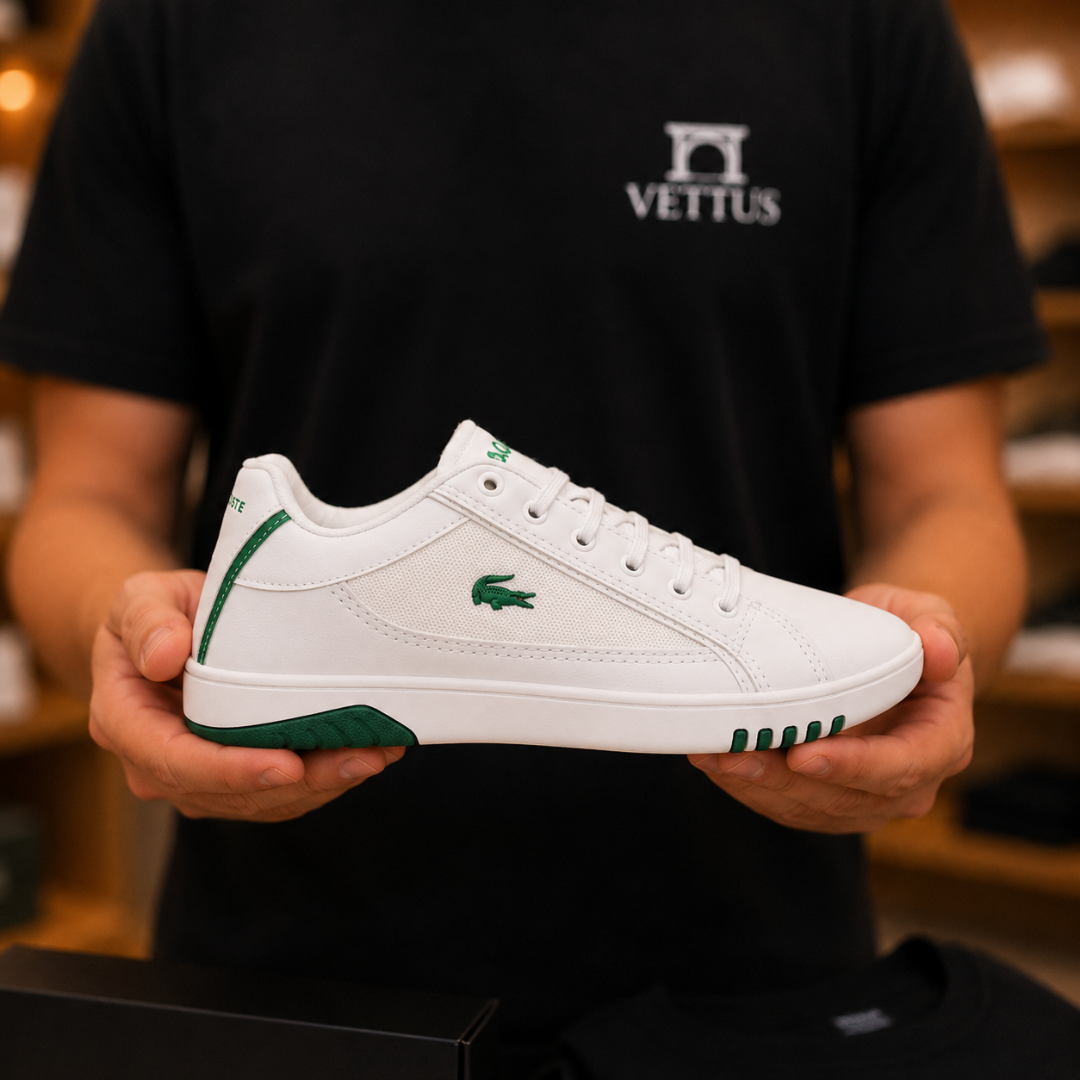 Tênis Casual Masculino Vegas Lacoste Branco e Verde