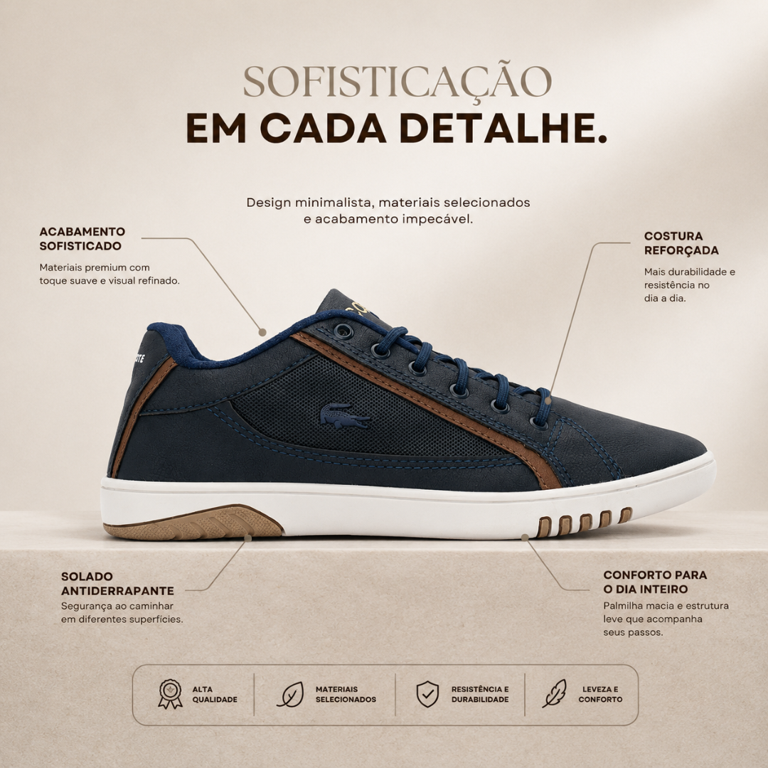 Tênis Casual Masculino Vegas Lacoste Azul Marinho