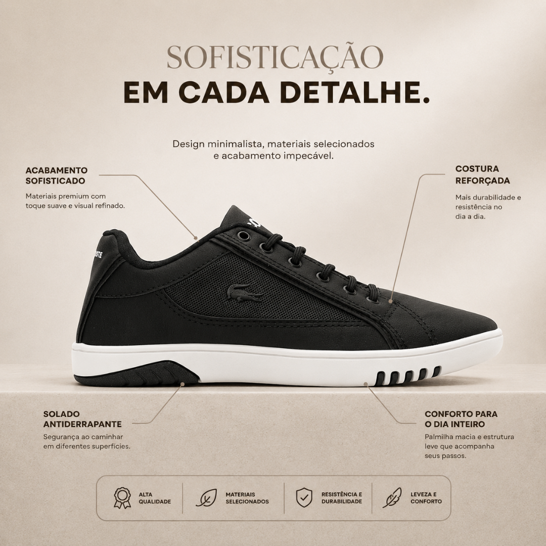 Tênis Casual Masculino Vegas Lacoste Preto