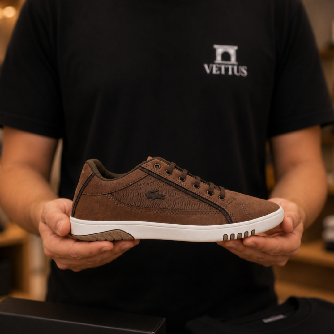 Tênis Casual Masculino Vegas Lacoste Castanho
